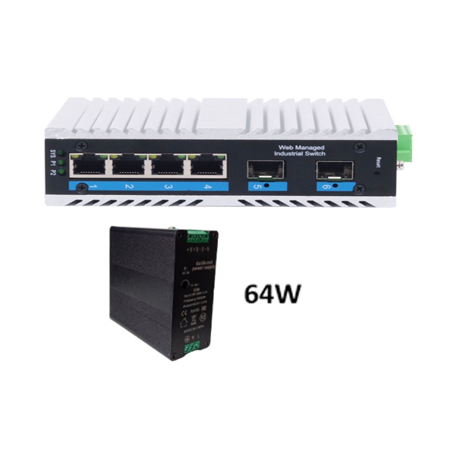 NetLink 4GE+2SFP Cloud Manageable Industrial Poe Switch [NLP-HY2004G-SFP] (4+2 port | 10/100/1000)