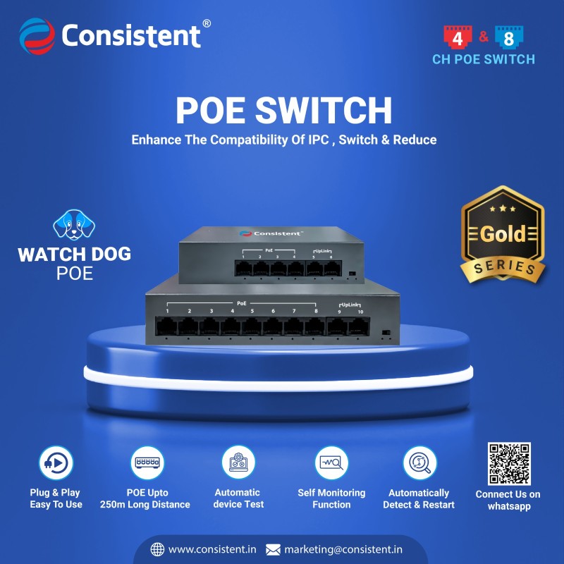 POE Switch 8 channel Gold (8+2