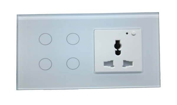 Smart 4 Gang Switch with Smart Universal Power Socket