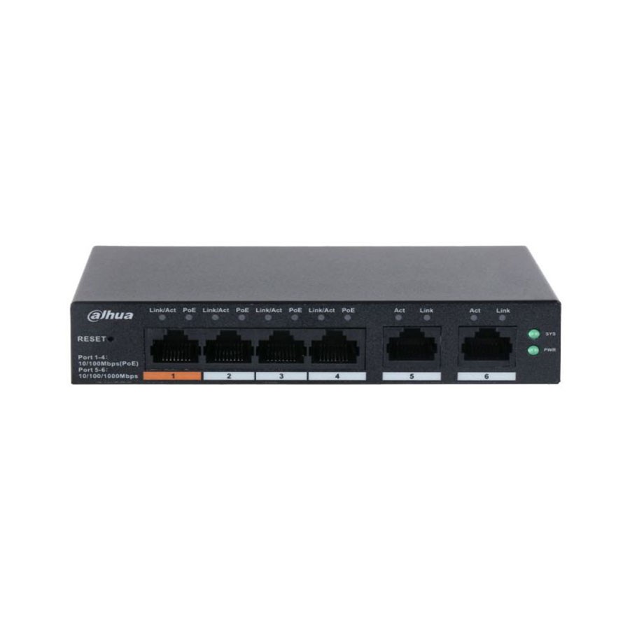 Dahua 6-Port Cloud Managed Desktop Switch with 4-Port PoE [DH-CS4006-4ET-60]
