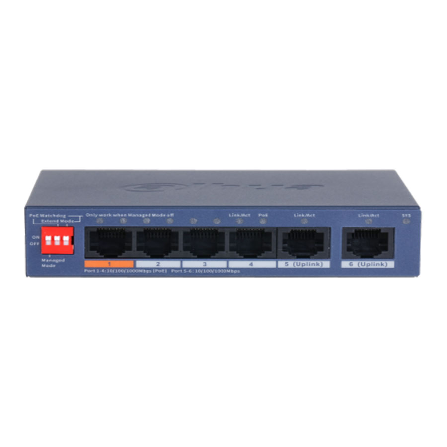 Dahua 6-Port Cloud Managed Desktop Gigabit Switch with 4-Port PoE [DH-CS4006-4GT-60]